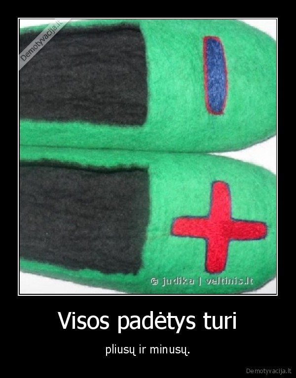 Visos padėtys turi - pliusų ir minusų.