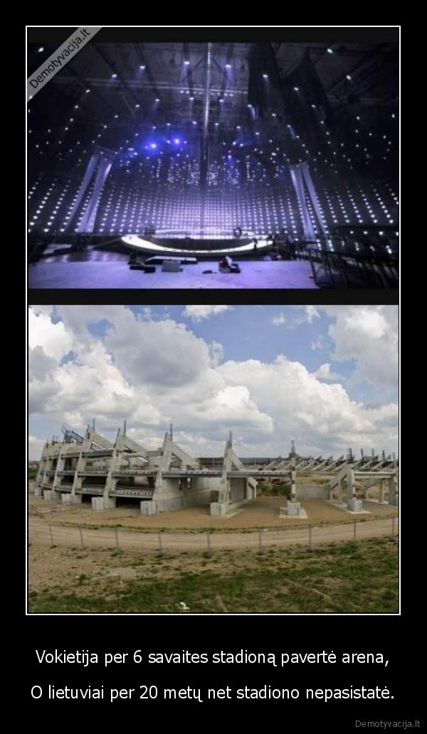 Vokietija per 6 savaites stadioną pavertė arena, - O lietuviai per 20 metų net stadiono nepasistatė.