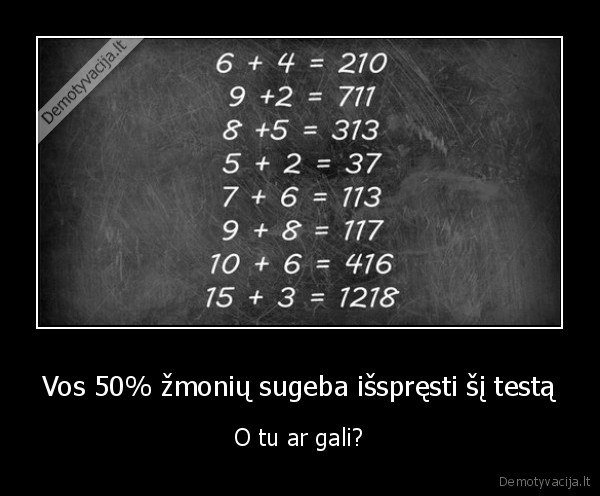 Vos 50% žmonių sugeba išspręsti šį testą - O tu ar gali?