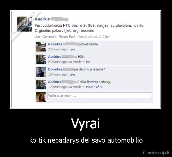 Vyrai - ko tik nepadarys dėl savo automobilio