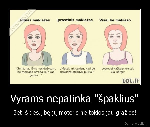 Vyrams nepatinka "špaklius" - Bet iš tiesų bę jų moteris ne tokios jau gražios!