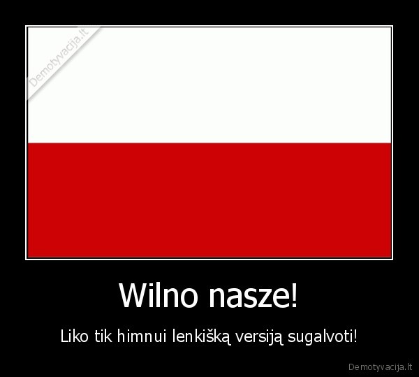 Wilno nasze! - Liko tik himnui lenkišką versiją sugalvoti!