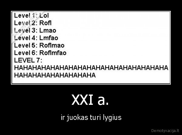 XXI a. - ir juokas turi lygius