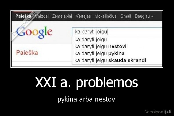 XXI a. problemos - pykina arba nestovi