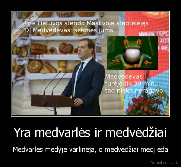 Yra medvarlės ir medvėdžiai - Medvarlės medyje varlinėja, o medvėdžiai medį ėda