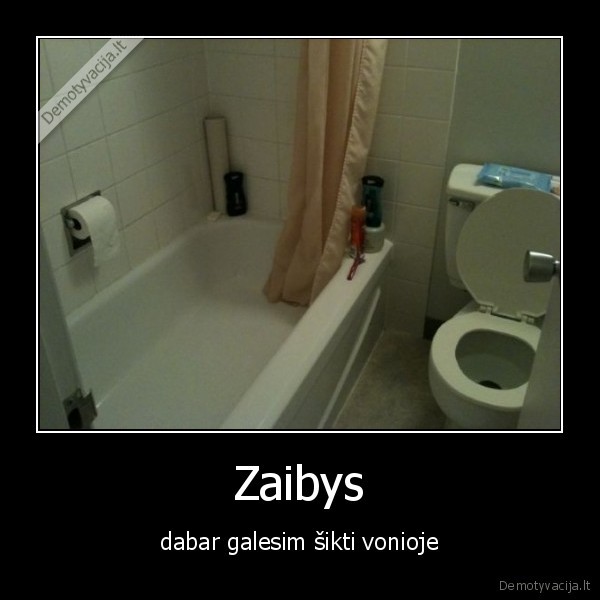 Zaibys - dabar galesim šikti vonioje