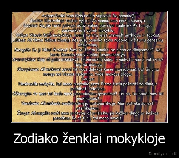 Zodiako ženklai mokykloje - 