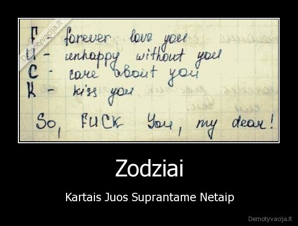 Zodziai - Kartais Juos Suprantame Netaip