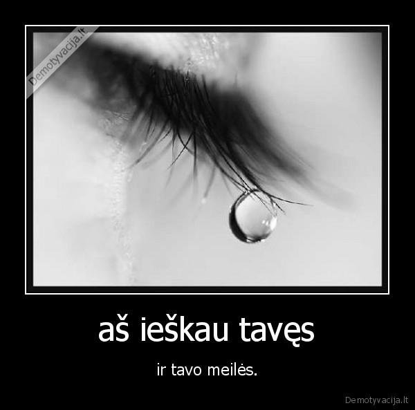 aš ieškau tavęs - ir tavo meilės.