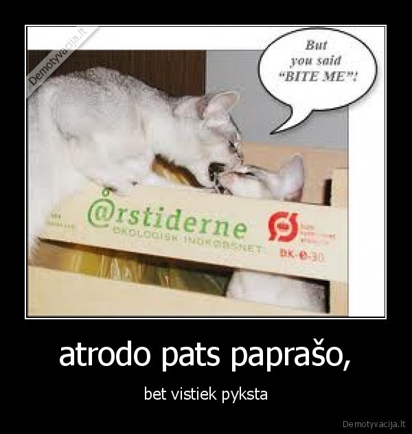 atrodo pats paprašo, - bet vistiek pyksta