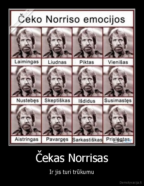 Čekas Norrisas - Ir jis turi trūkumu