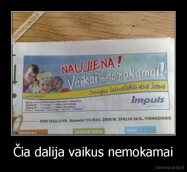 Čia dalija vaikus nemokamai - 