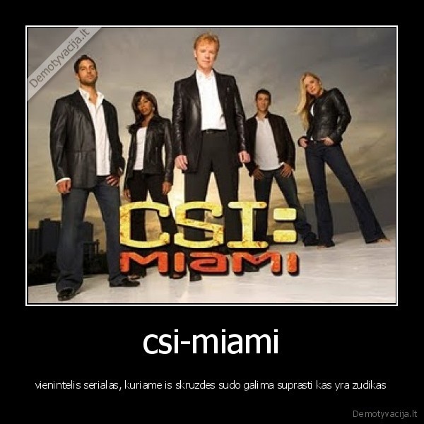 csi-miami - vienintelis serialas, kuriame is skruzdes sudo galima suprasti kas yra zudikas