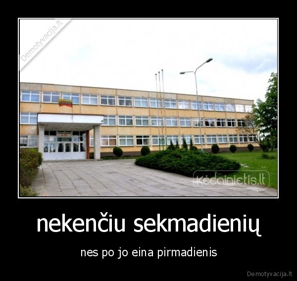 nekenčiu sekmadienių - nes po jo eina pirmadienis