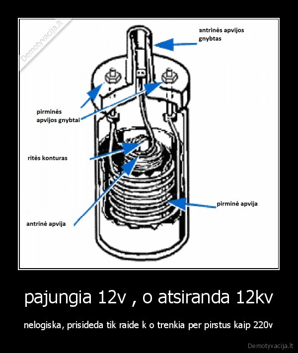 pajungia 12v , o atsiranda 12kv - nelogiska, prisideda tik raide k o trenkia per pirstus kaip 220v