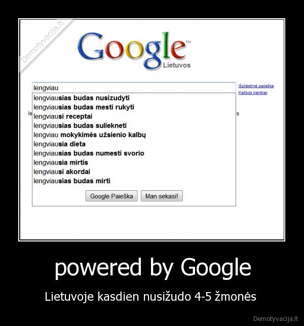 powered by Google - Lietuvoje kasdien nusižudo 4-5 žmonės 