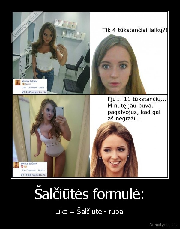 Šalčiūtės formulė: - Like = Šalčiūtė - rūbai