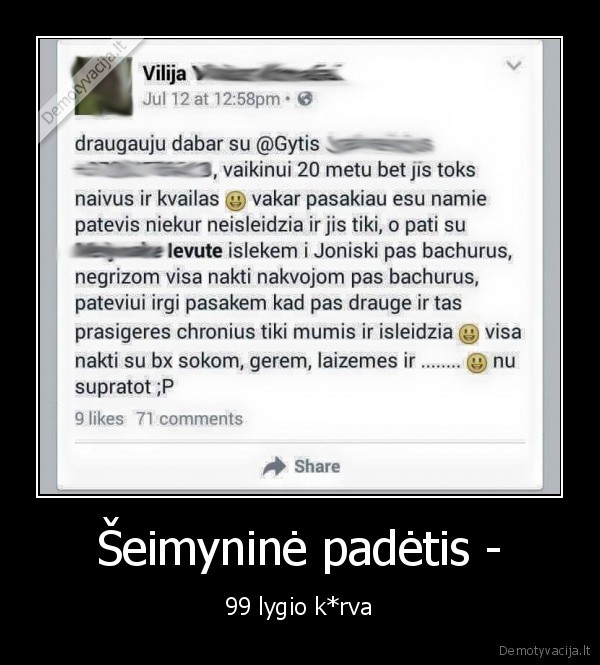 Šeimyninė padėtis - - 99 lygio k*rva