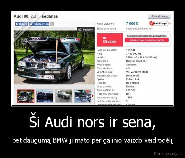 Ši Audi nors ir sena, - bet daugumą BMW ji mato per galinio vaizdo veidrodėlį