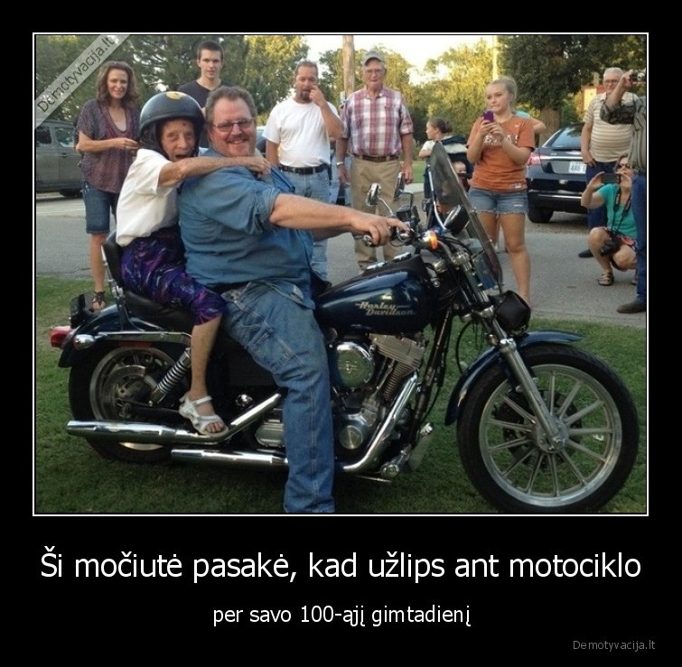 Ši močiutė pasakė, kad užlips ant motociklo - per savo 100-ąjį gimtadienį