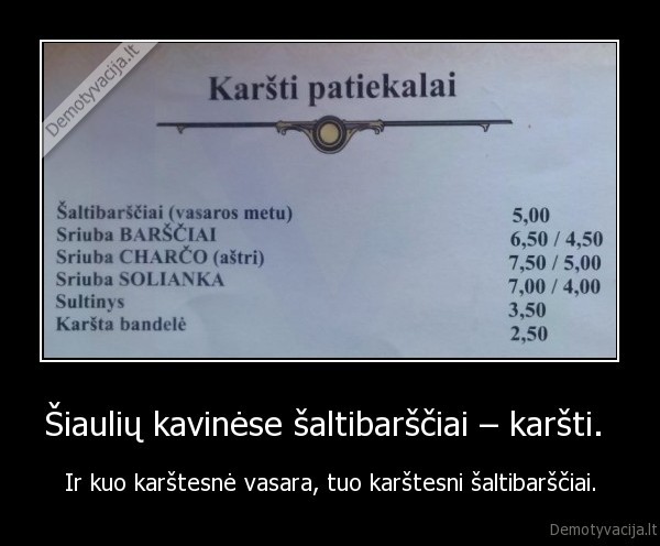 Šiaulių kavinėse šaltibarščiai – karšti.  - Ir kuo karštesnė vasara, tuo karštesni šaltibarščiai.