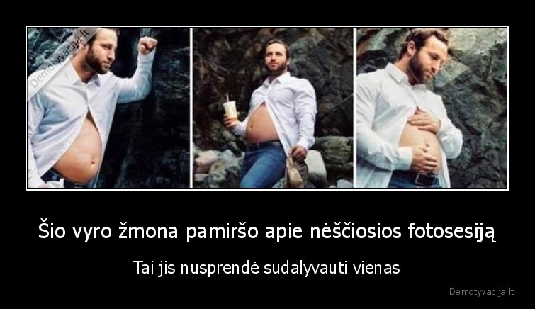 Šio vyro žmona pamiršo apie nėščiosios fotosesiją - Tai jis nusprendė sudalyvauti vienas