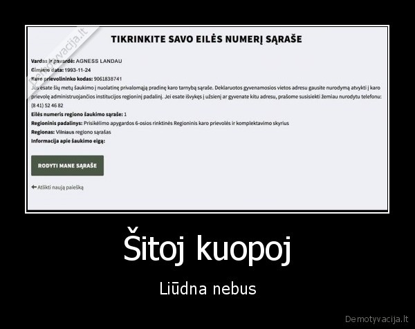 Šitoj kuopoj - Liūdna nebus