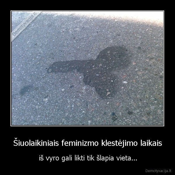 Šiuolaikiniais feminizmo klestėjimo laikais - iš vyro gali likti tik šlapia vieta...