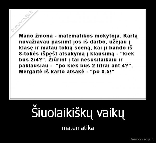 Šiuolaikiškų vaikų - matematika