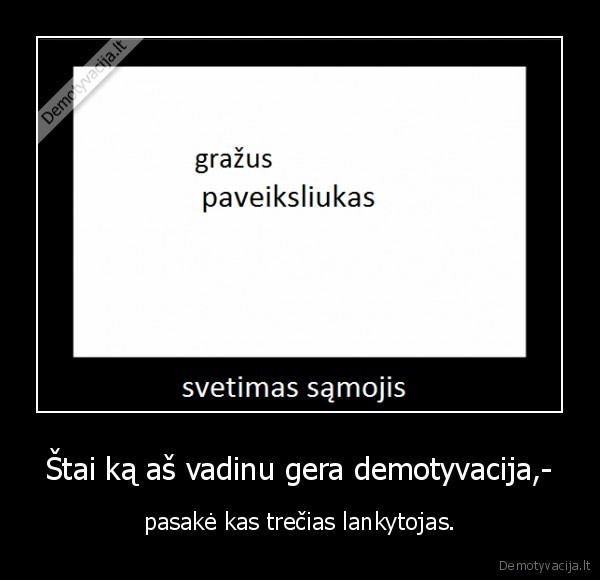 Štai ką aš vadinu gera demotyvacija,- - pasakė kas trečias lankytojas.