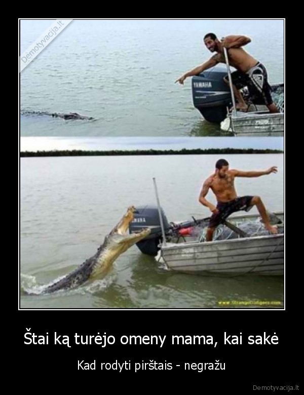 Štai ką turėjo omeny mama, kai sakė - Kad rodyti pirštais - negražu
