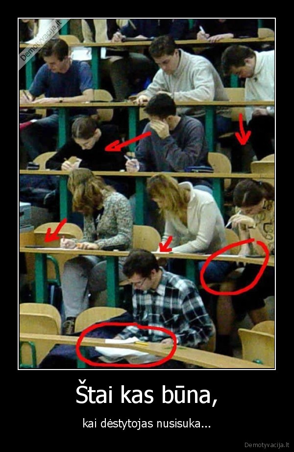 Štai kas būna, - kai dėstytojas nusisuka...