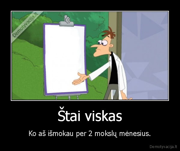 Štai viskas - Ko aš išmokau per 2 mokslų mėnesius.