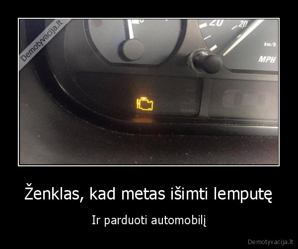 Ženklas, kad metas išimti lemputę - Ir parduoti automobilį