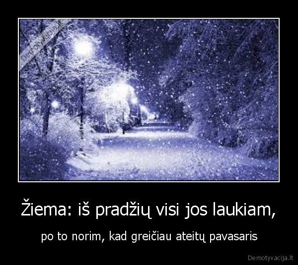 Žiema: iš pradžių visi jos laukiam, - po to norim, kad greičiau ateitų pavasaris