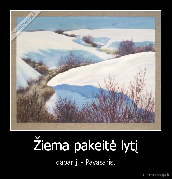 Žiema pakeitė lytį - dabar ji - Pavasaris.