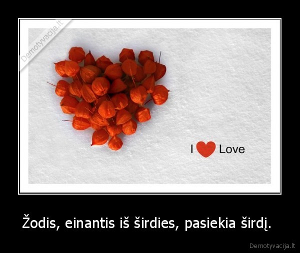 Žodis, einantis iš širdies, pasiekia širdį.  - 